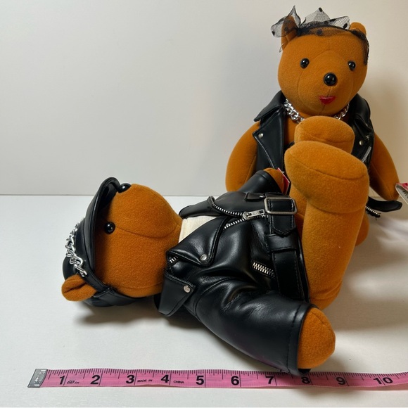 Motorcycle Ted Teddy Couple Eastern Accessories Toots Bears Biker Plush Vintage - Picture 4 of 7
